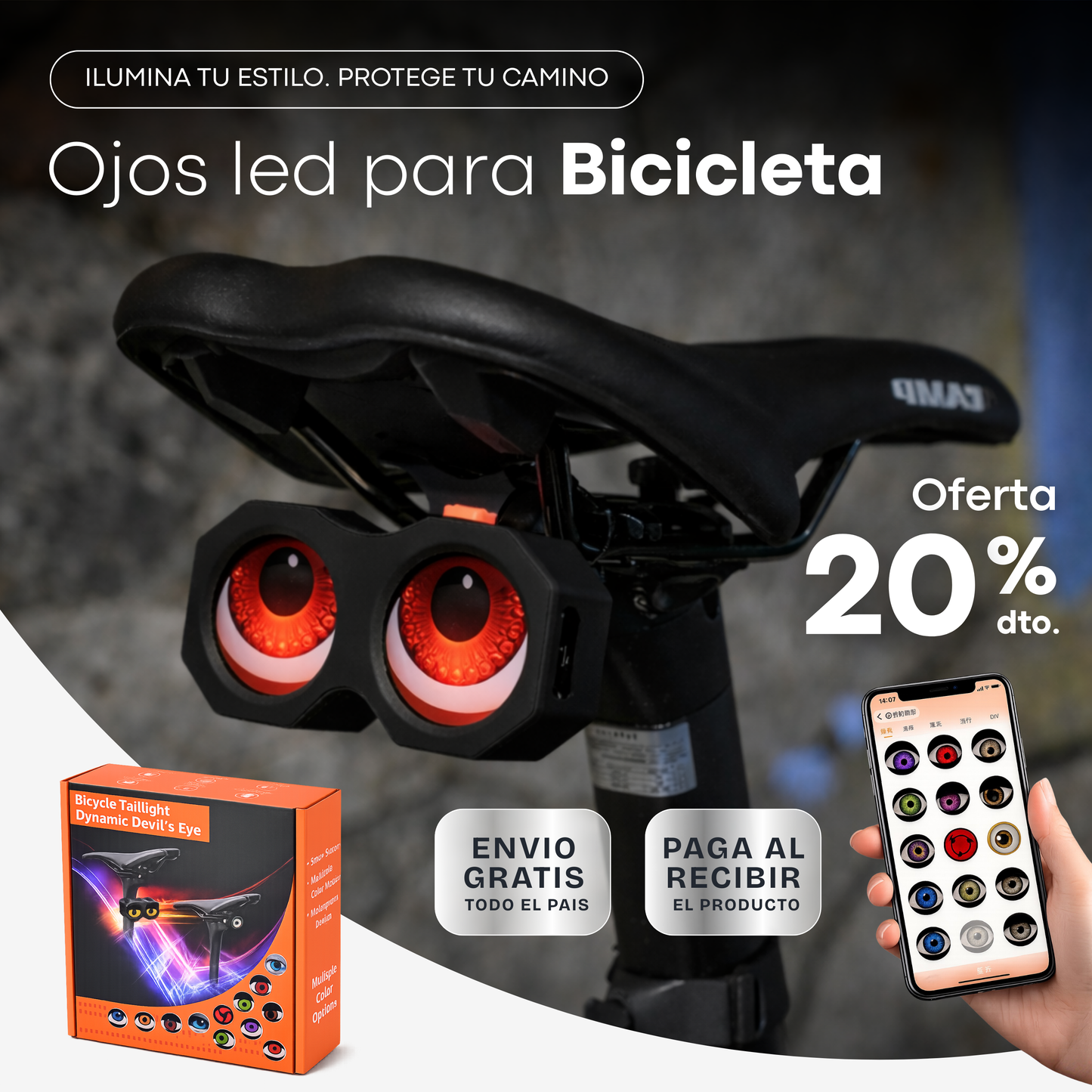 Ojos led para bicicletas