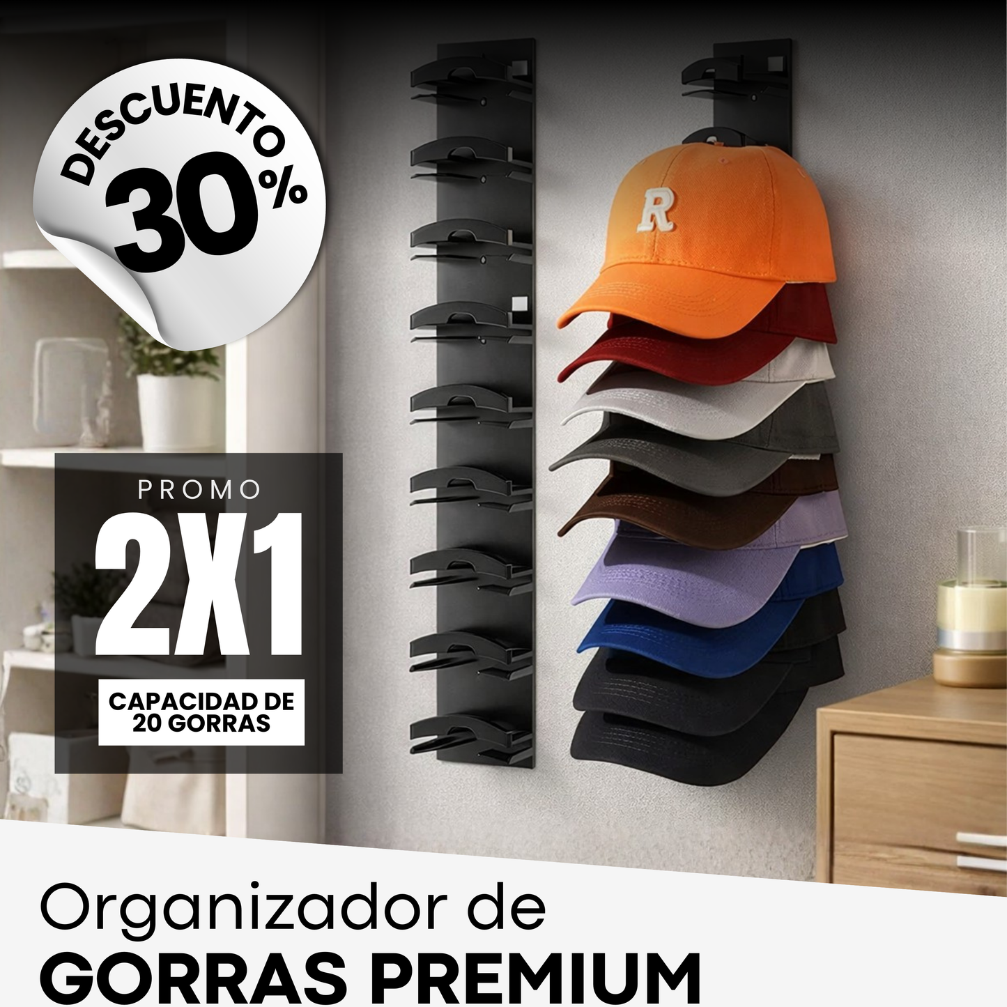 Organizador de gorras